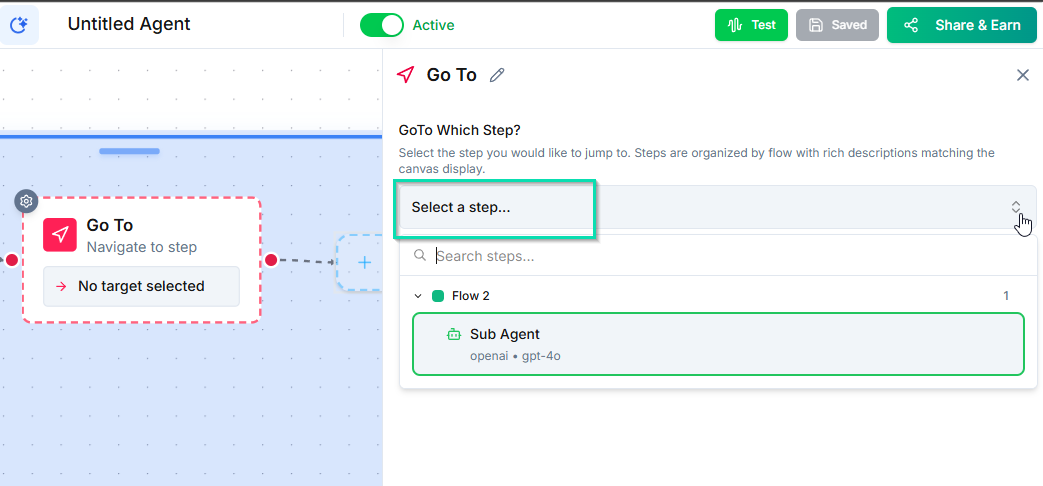 select the target node